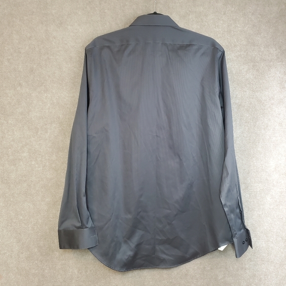 Calvin Klein Dress Shirt Mens 16 1/2 34/35 Gray Non-Iron Slim Fit Business - Picture 2 of 7